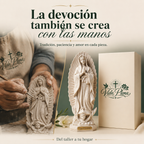 Escultura hecha a mano de la Virgen de Guadalupe